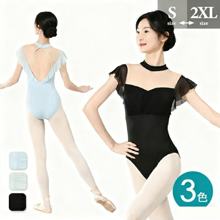 楽天市場】バレエ レオタード 大人 ジュニア フリル 半袖あり 透け感