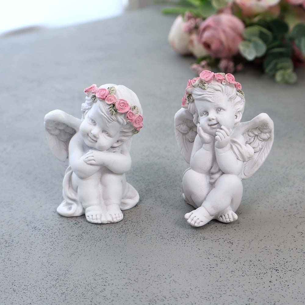 楽天市場】天使 置物 ローズエンゼルオブジェ 4個セット エンジェル