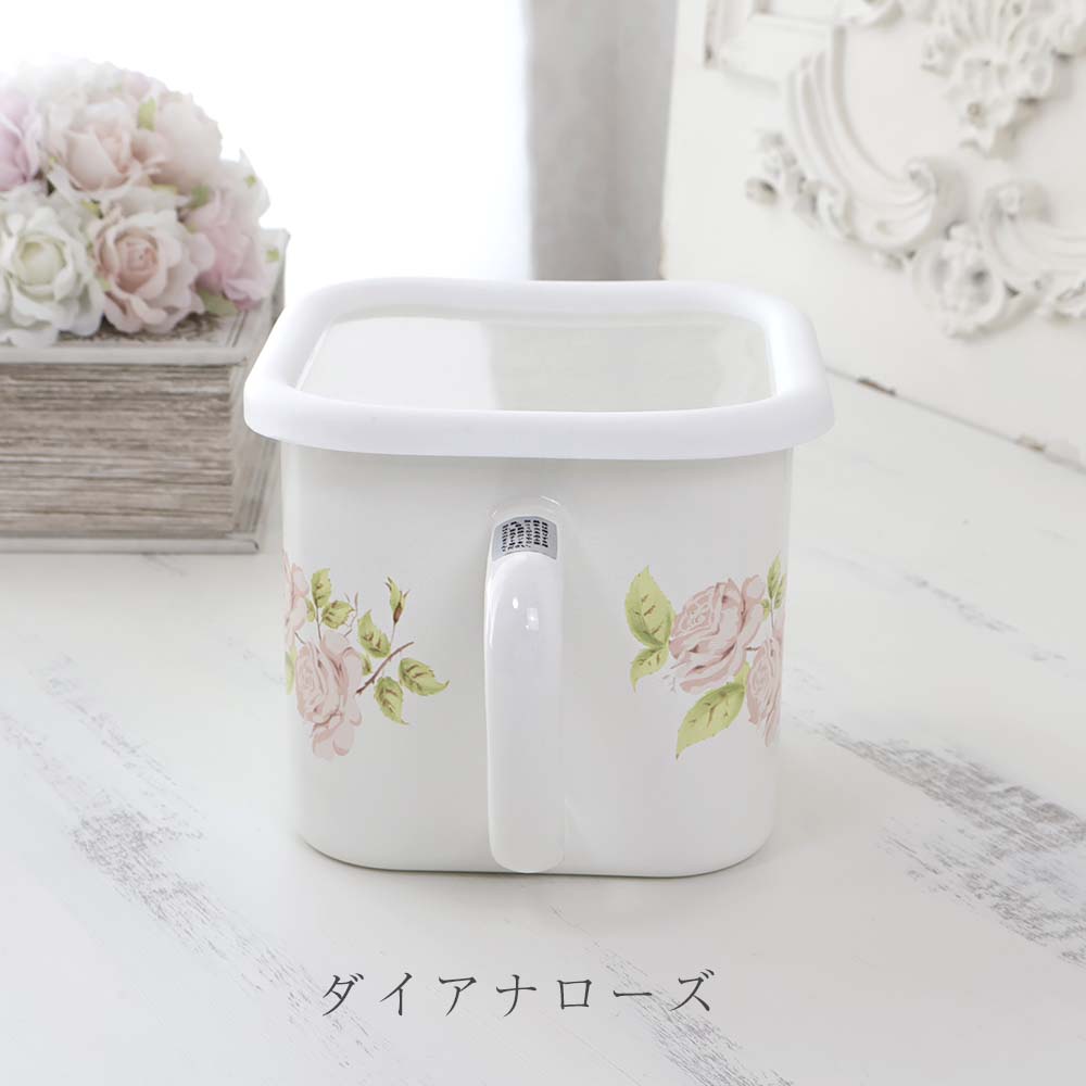 楽天市場】イマン マルチスクエアポット ホーロー 薔薇 ローズ 日本製
