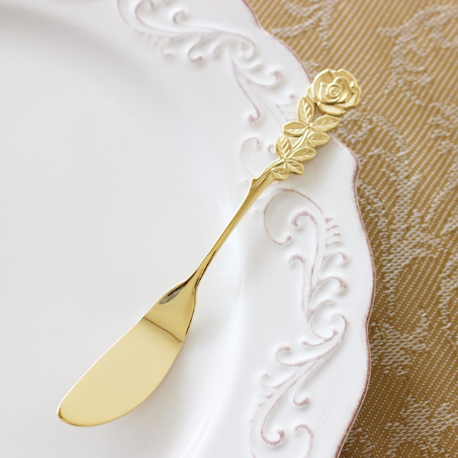 楽天市場】バターナイフ ローズカトラリー ゴールド 日本製 おしゃれ