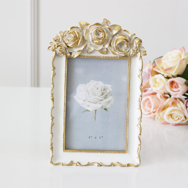 楽天市場】プレゼント 写真立て ゴールドローズ かわいい おしゃれ