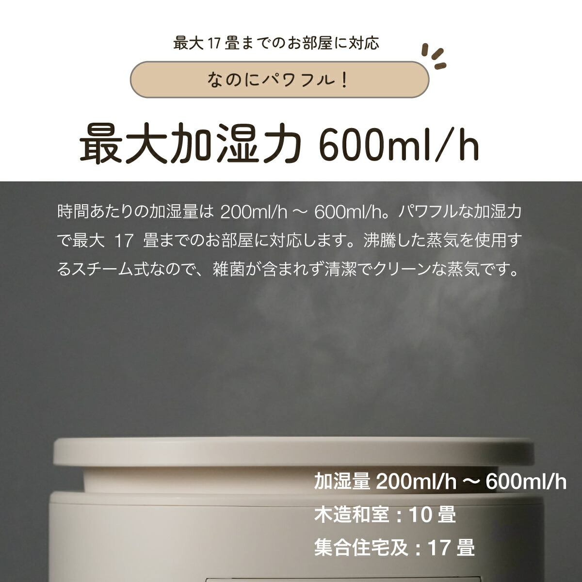 楽天市場】ROSY LILY (ロジーリリー ) スチーム式加湿器 スチーム加湿