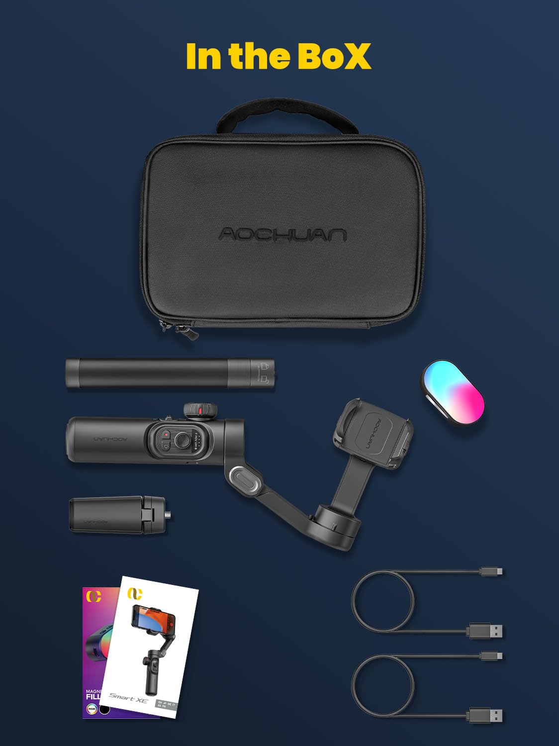 楽天市場】AOCHUANスマホ用3軸ジンバルスタビライザー スマートフォン