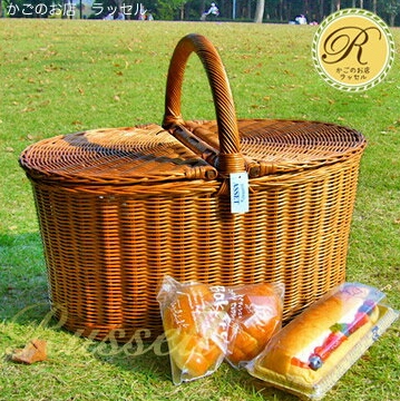 楽天市場】ラッセル 621 天然素材のラタン蓋付きピクニックバスケット