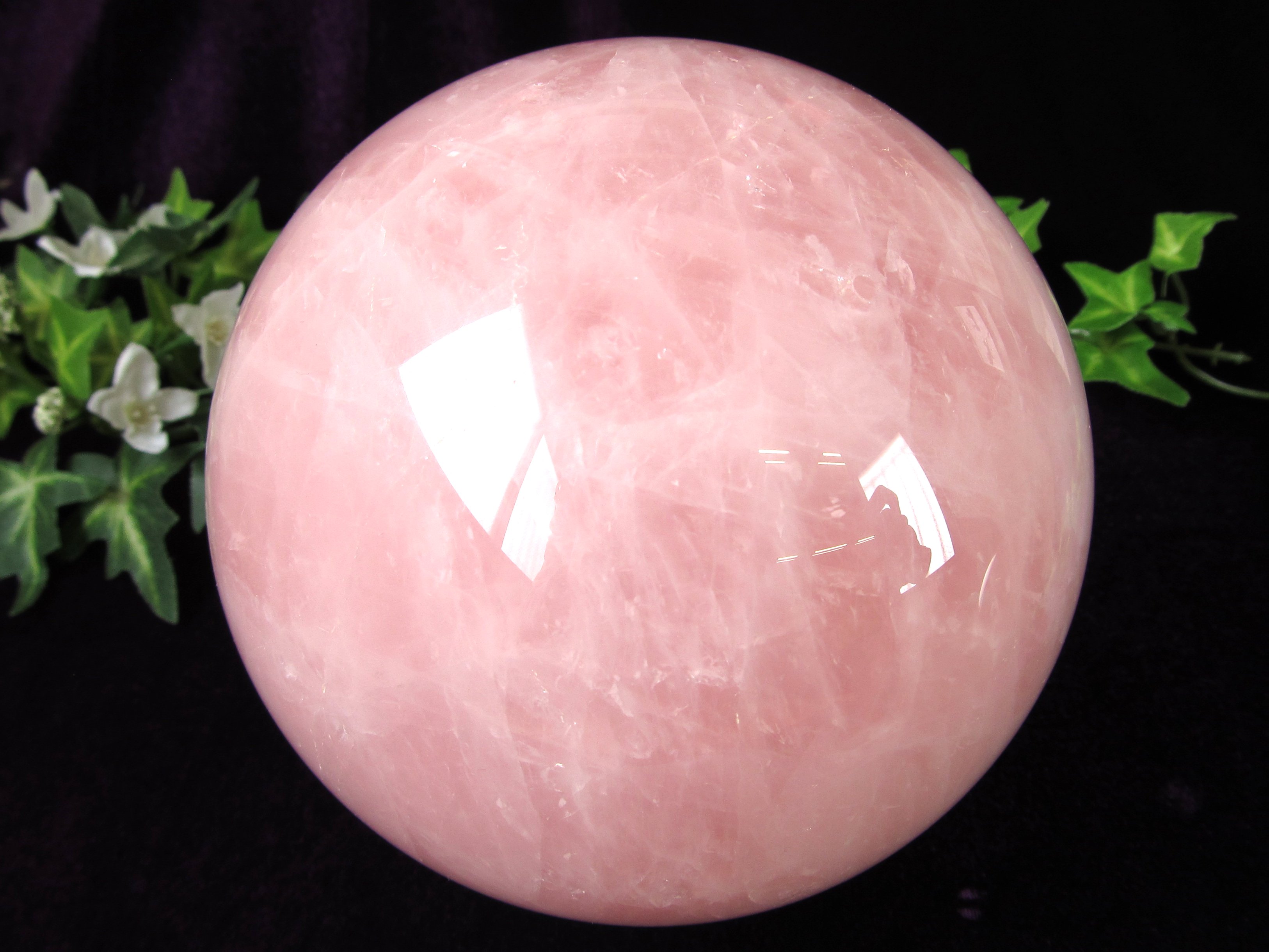 楽天市場】【全品P5倍】○特大丸玉【ローズクォーツ 丸玉 台座付】直径