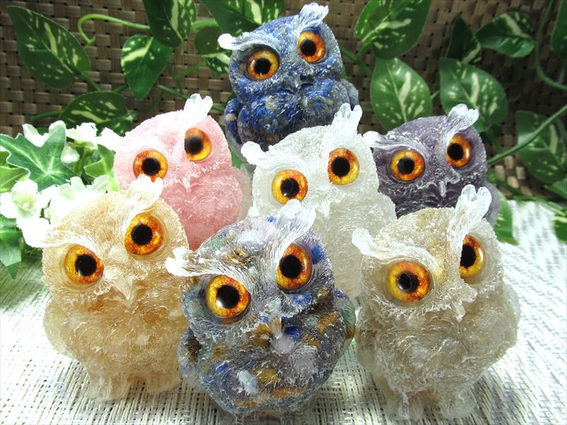 楽天市場】○NEW天然石追加 選べる7種類【天然石サザレ入り フクロウ型