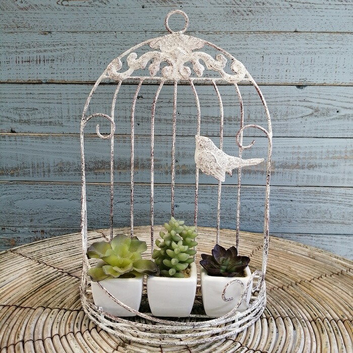 楽天市場】ガーデニング雑貨 鳥かご オーナメント オブジェ 置物 飾り