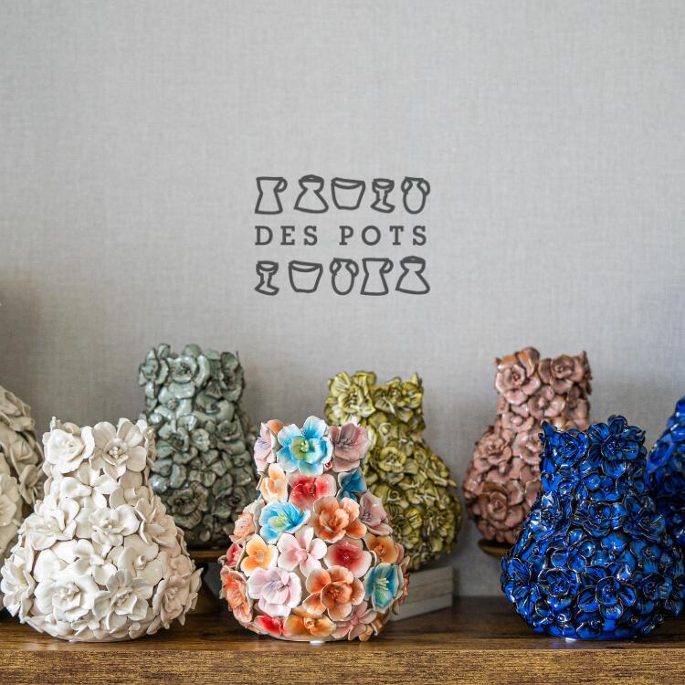 楽天市場】Despots(デスポッツ) Vase deco with flowers 花瓶 陶器