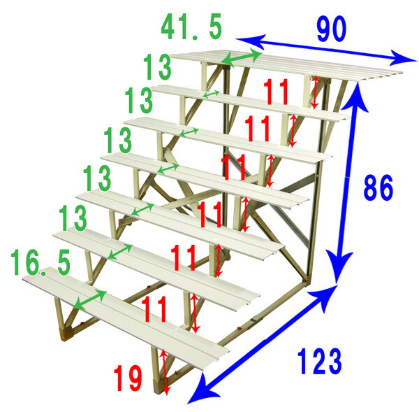 楽天市場】雛人形 七段飾り用 雛段 30号-7 低床タイプ [都] 横幅90cm