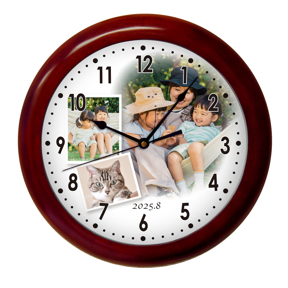 楽天市場】時計 写真 オーダーメイド「思い出写真館」 木製壁掛け時計