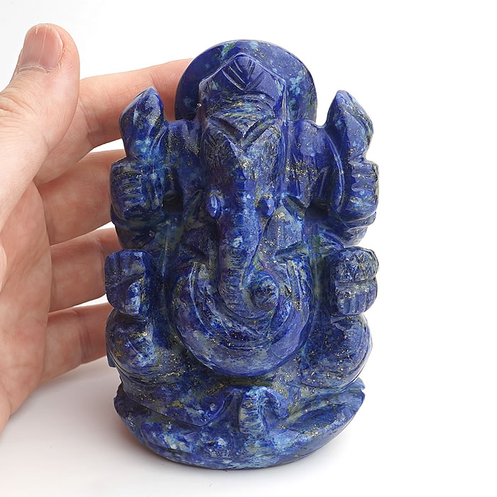 楽天市場】【一点物】ガネーシャ ラピスラズリ 約97mm 手彫り置き石