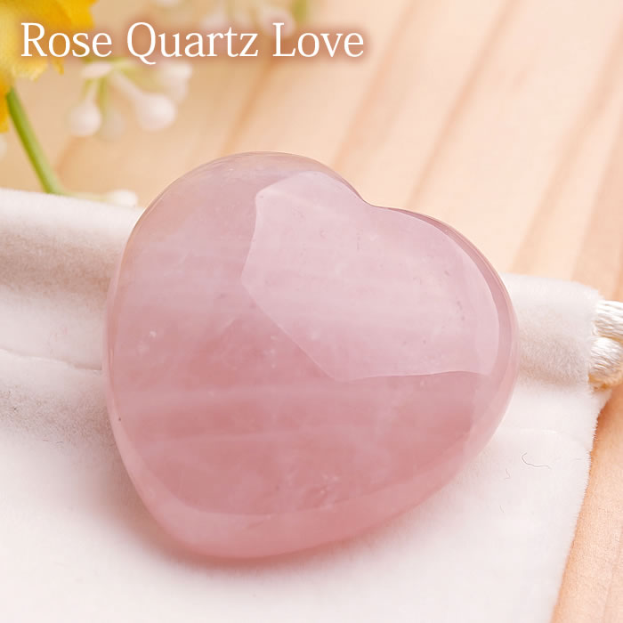 楽天市場】ローズクォーツ ハートのお守り 1個 天然石 パワーストーン