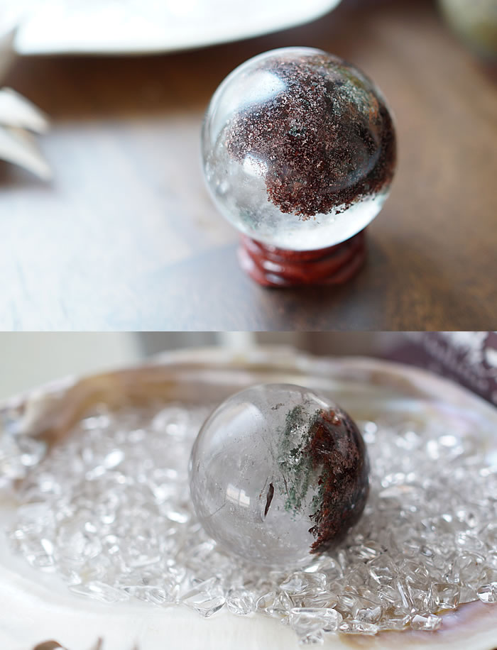 楽天市場】【一点もの】ガーデンクォーツ 丸玉 スフィア 天然石