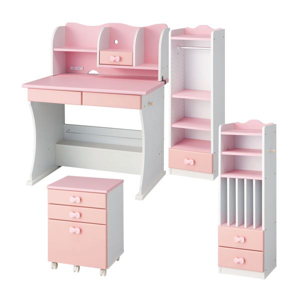 楽天市場】リボンキッズデスクシリーズ 4点セット （デスク+チェスト+