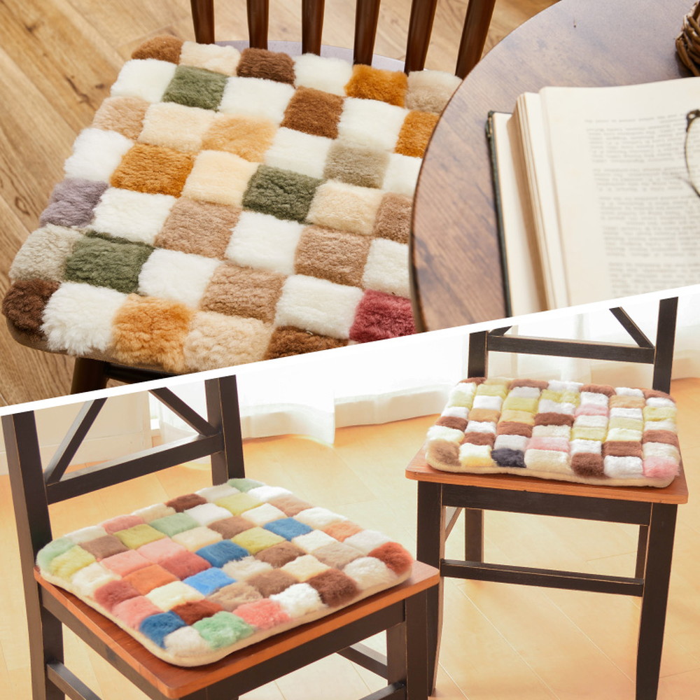 楽天市場】シートクッション チェアパッド ムートンクッション 約40