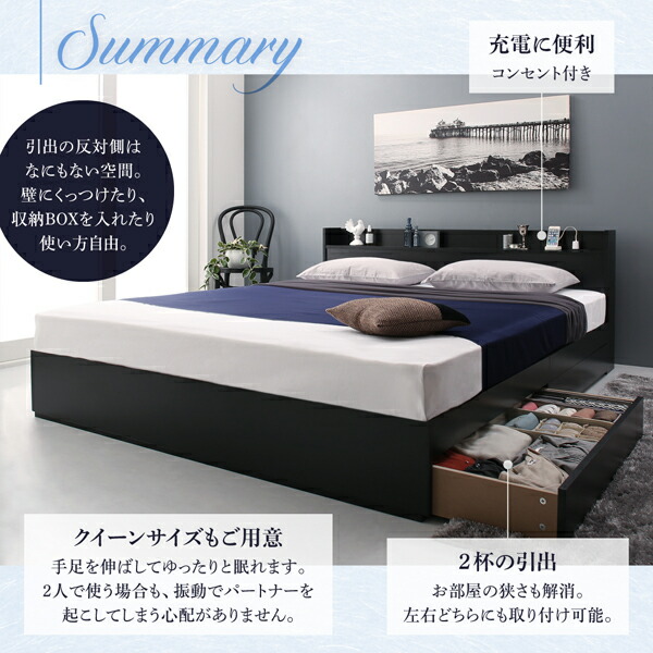 楽天市場】収納ベッド ダブル ベッド ベット ベッドフレームのみ