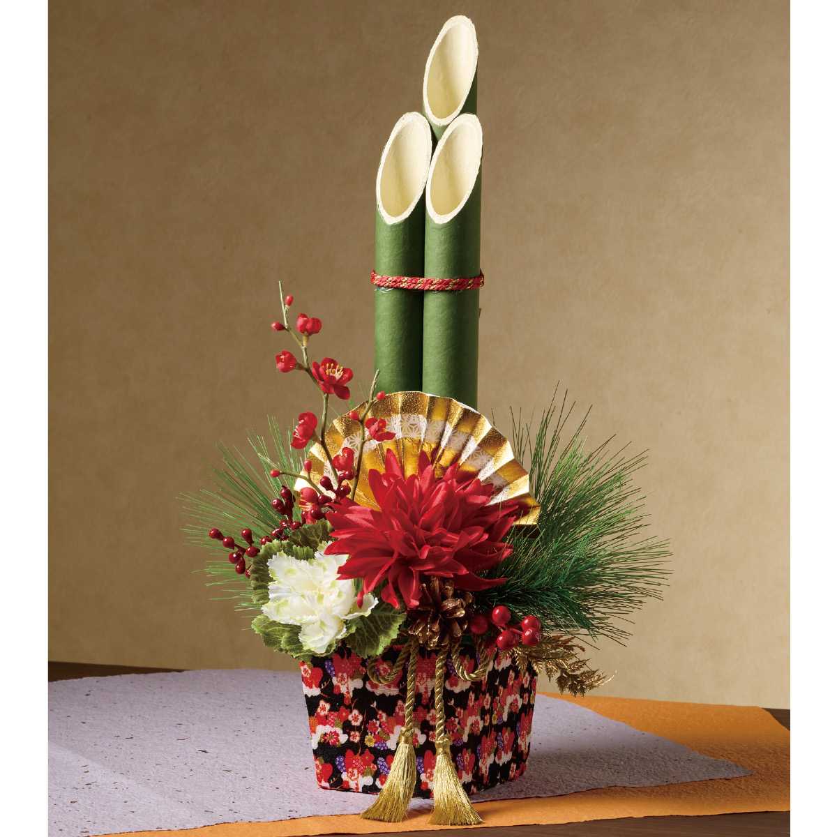 楽天市場】門松アレンジ 高さ50cm 1台アーティシャルフラワーを