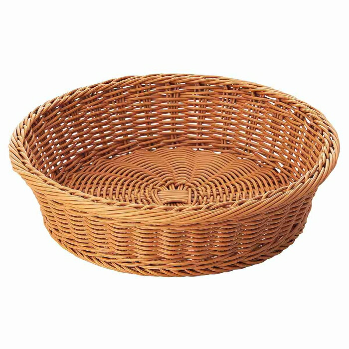 楽天市場】PP製丸型バスケット ブラウン 1個商品の投げ込みに便利な丸