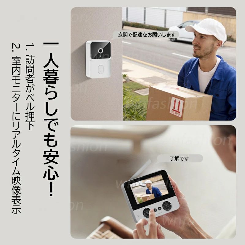 楽天市場】インターホン ワイヤレス 工事不要 テレビドアホン 通話