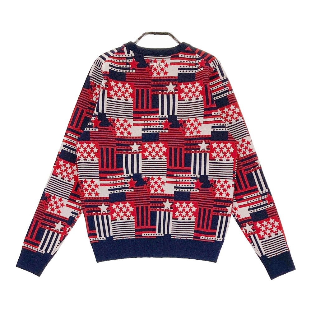 楽天市場】PING ピン ニットセーター 星条旗 総柄 レッド系 S 【中古