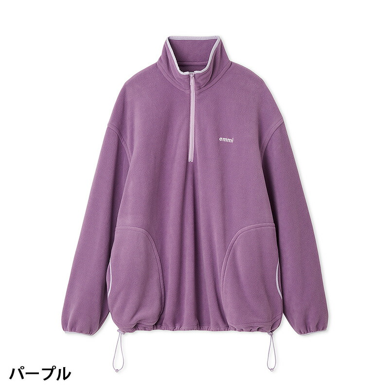 楽天市場】emmi エミ トップス ecoフリースハーフジッププルオーバー