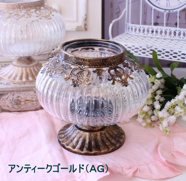 楽天市場】アンティーク風 ガラスベース 花瓶 フラワーベース LED