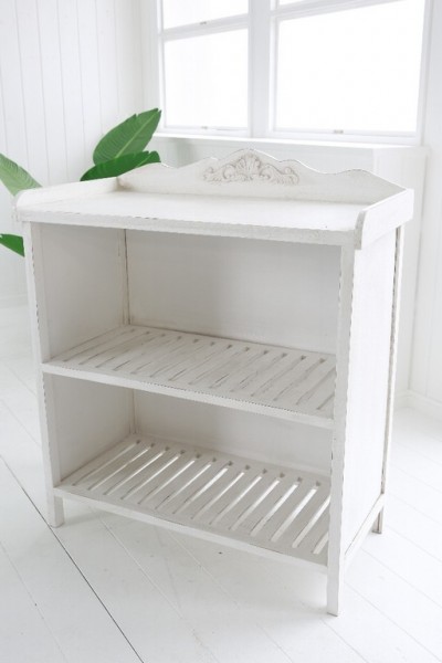 楽天市場】2段シェルフ シェルフ アンティークホワイト ブランシェ