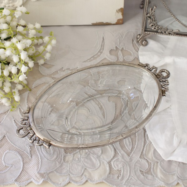 楽天市場】(SALE30%OFF) ガラス オーバルトレイ シルバー トレイ