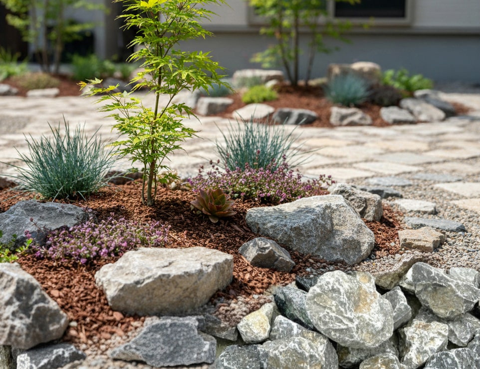 楽天市場】庭石 ロックガーデン 庭 石 割栗石 グリジオマルキーナ