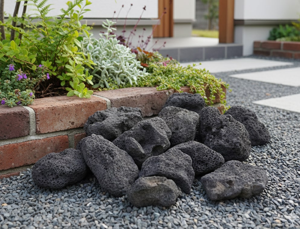 楽天市場】溶岩石 庭石 黒 溶岩 石 ロックガーデン ブラックカル 大量