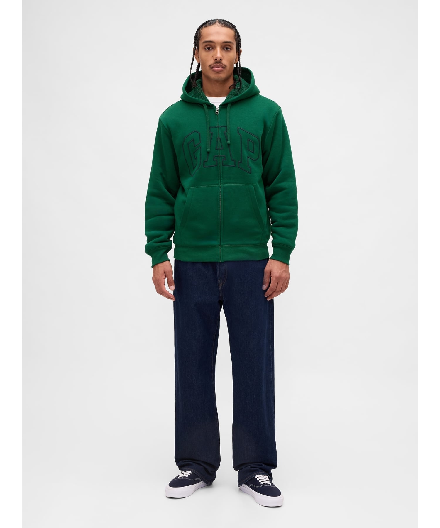 GAP｜(U)リラックスフィット GAPロゴ 裏ボア ジップアップパーカー