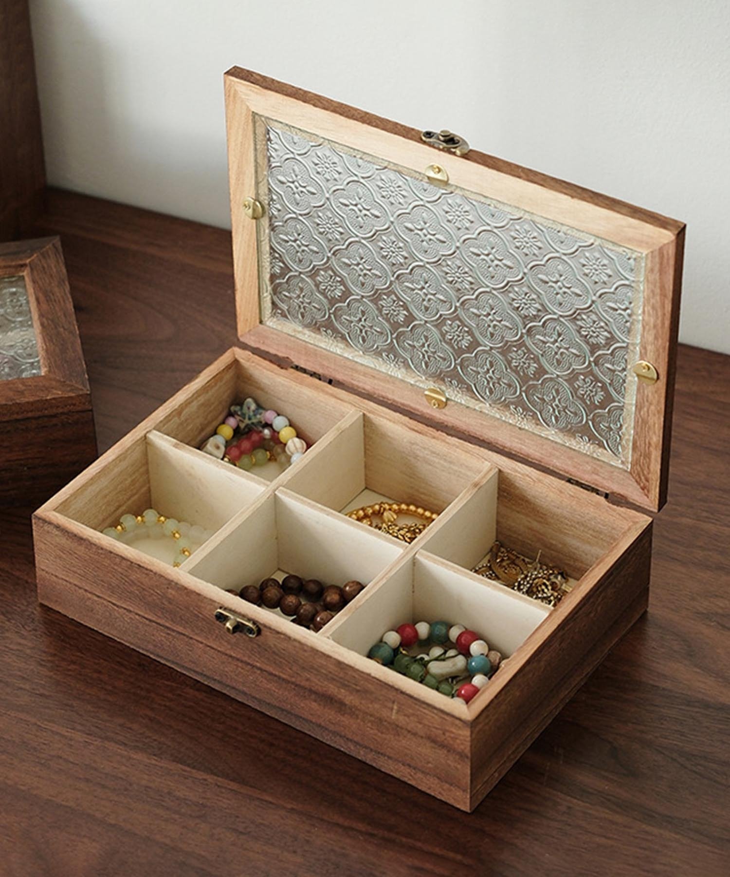 aimoha｜aimoha home/桐木ガラス蓋アクセサリーボックス | Rakuten
