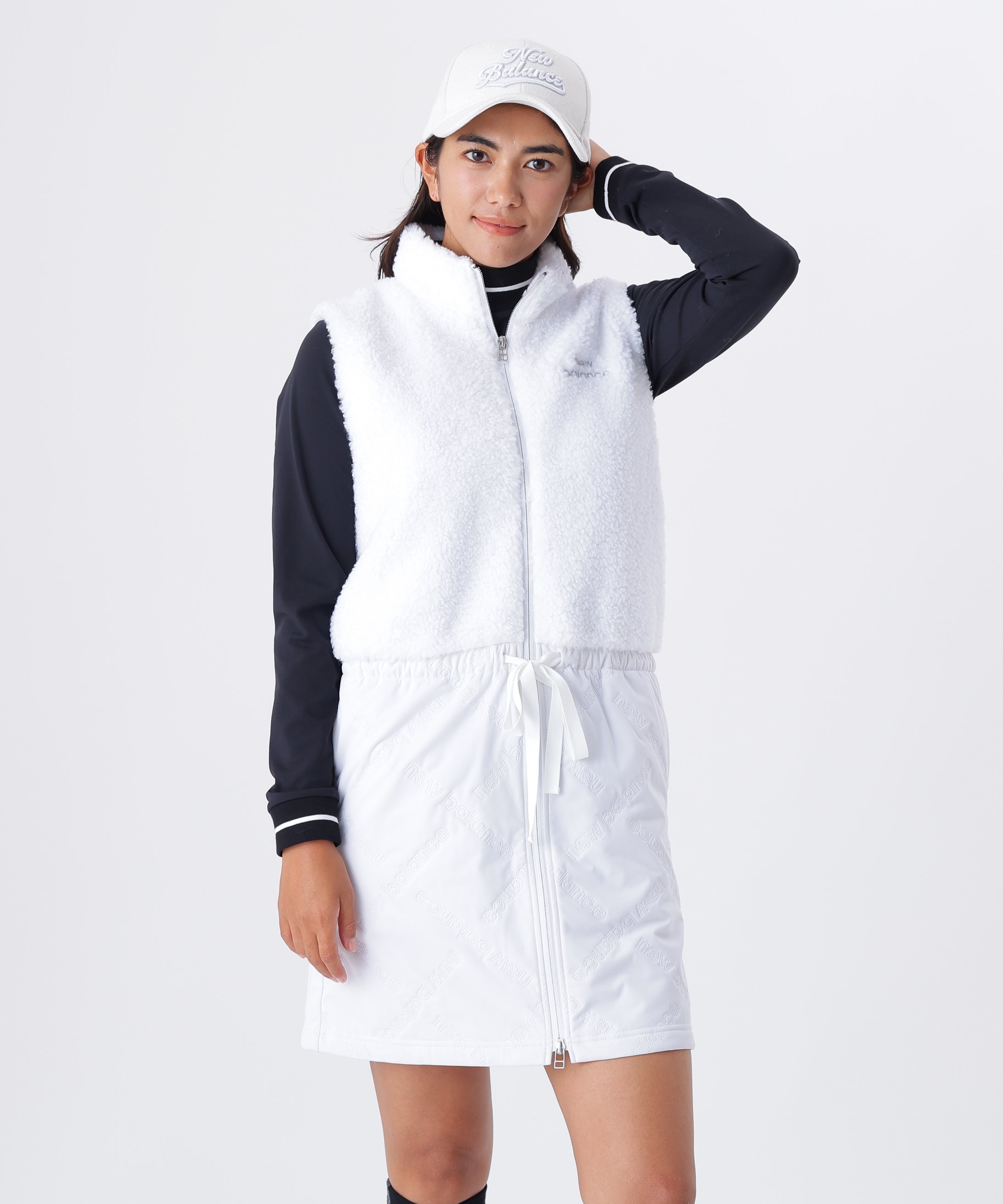 New Balance Golf｜ボア×ロゴキルト フルジップ ワンピース (WOMENS
