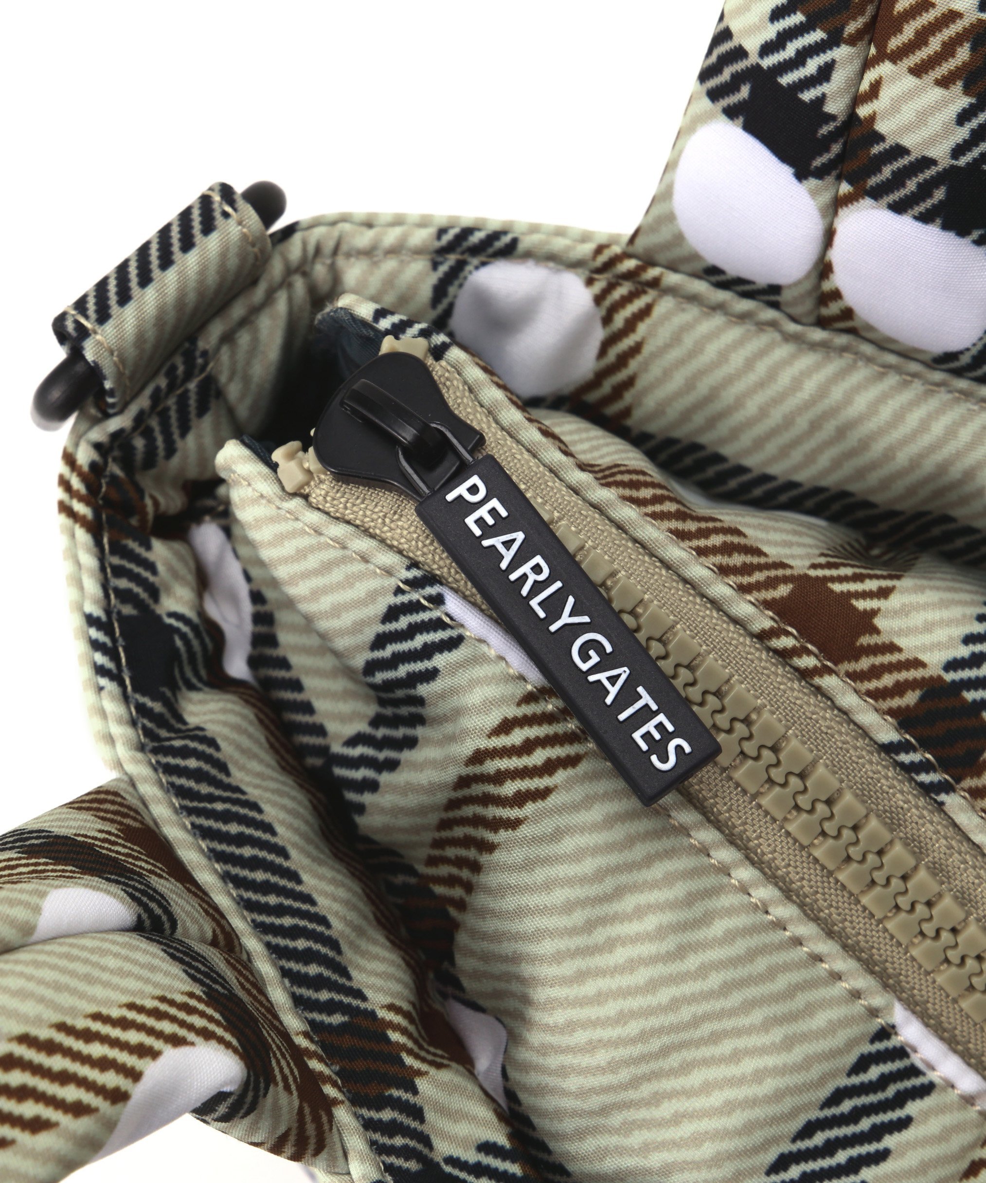 PEARLY GATES｜チェック×ドット柄中綿カートバッグ (UNISEX) | Rakuten