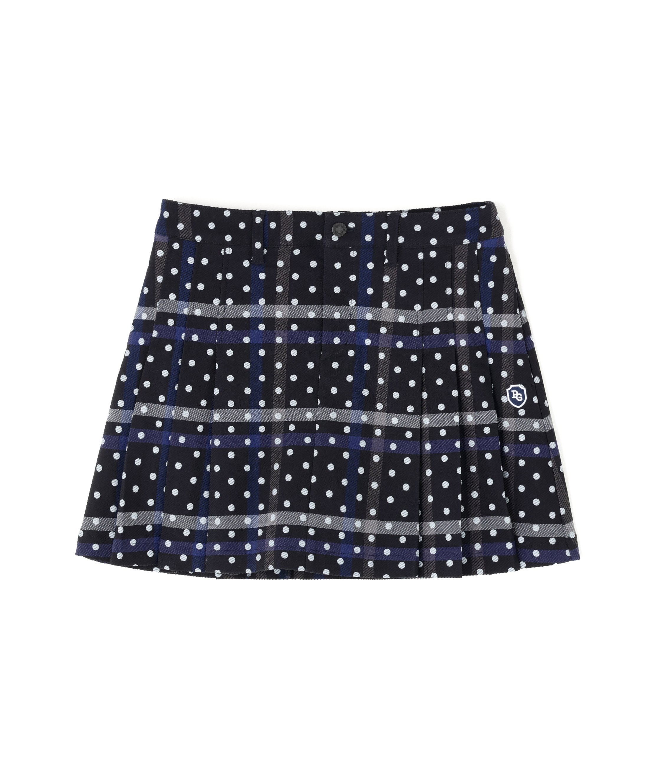 PEARLY GATES｜TRストレッチカルゼスカート <チェック×ドット柄