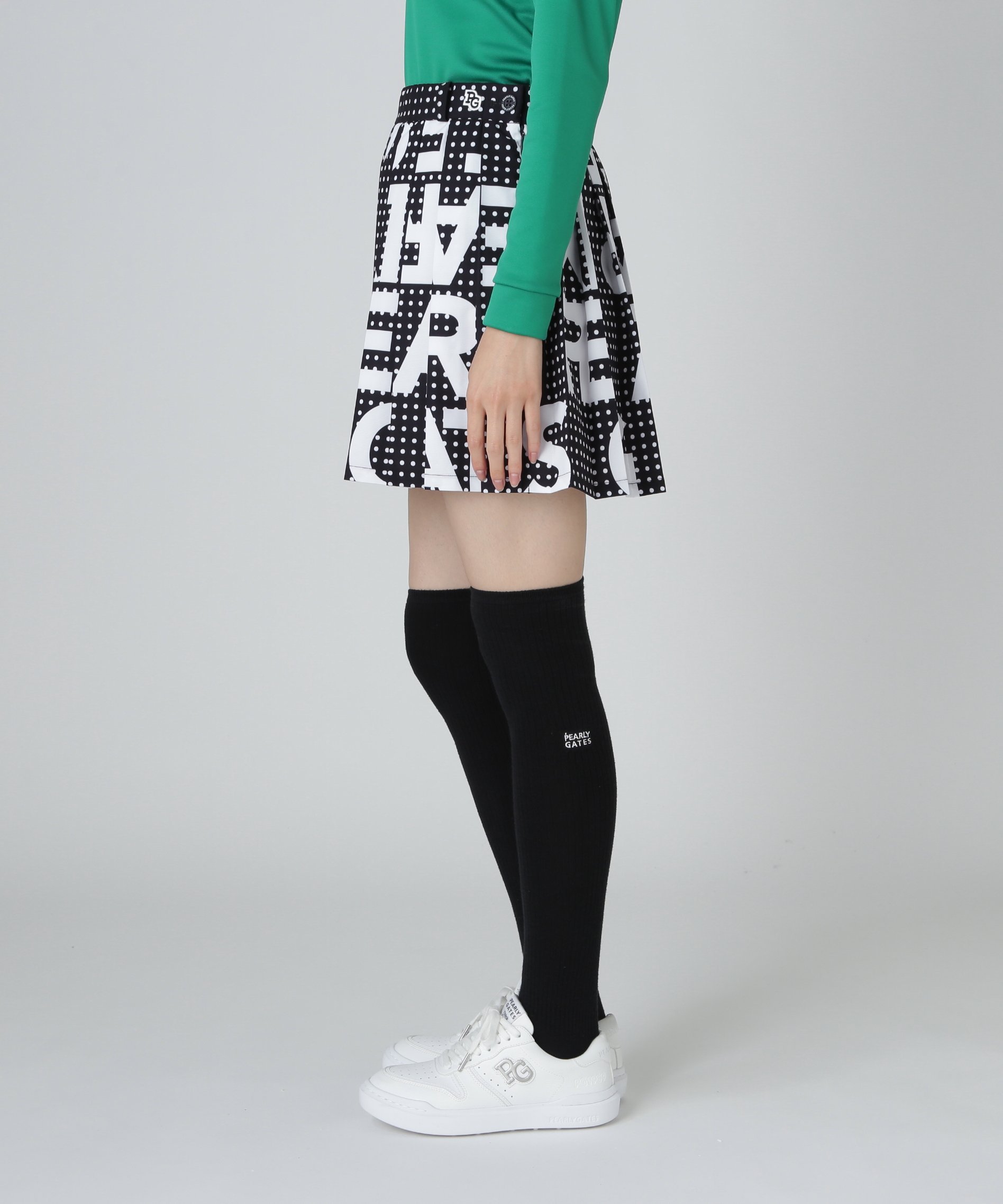 PEARLY GATES｜ドットBIGロゴプリント Peストレッチダブルフェイス