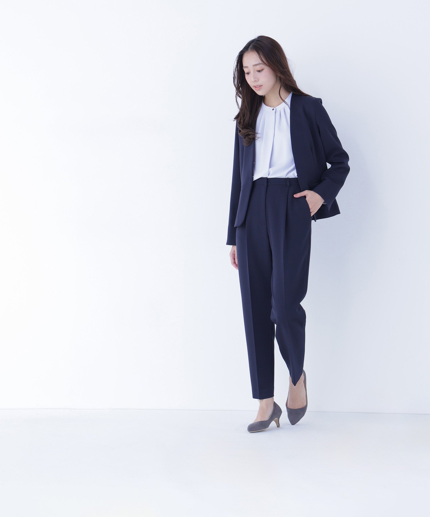 NATURAL BEAUTY BASIC｜ダブルクロスストレッチ SETUP ノーカラー