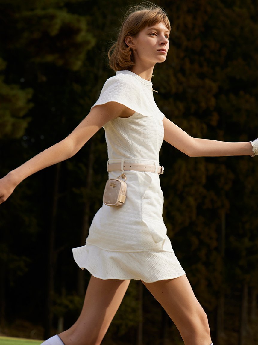 CELFORD｜【CELFORD GOLF】ストレッチレース袖フレアワンピース