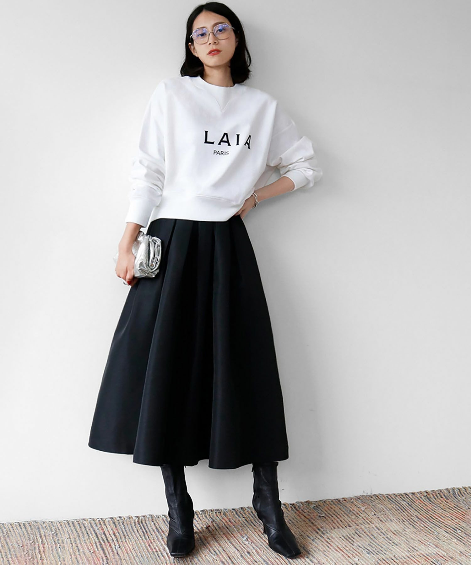 RIVER FIELD & Co.｜グログランボックスタックフレアロングスカート