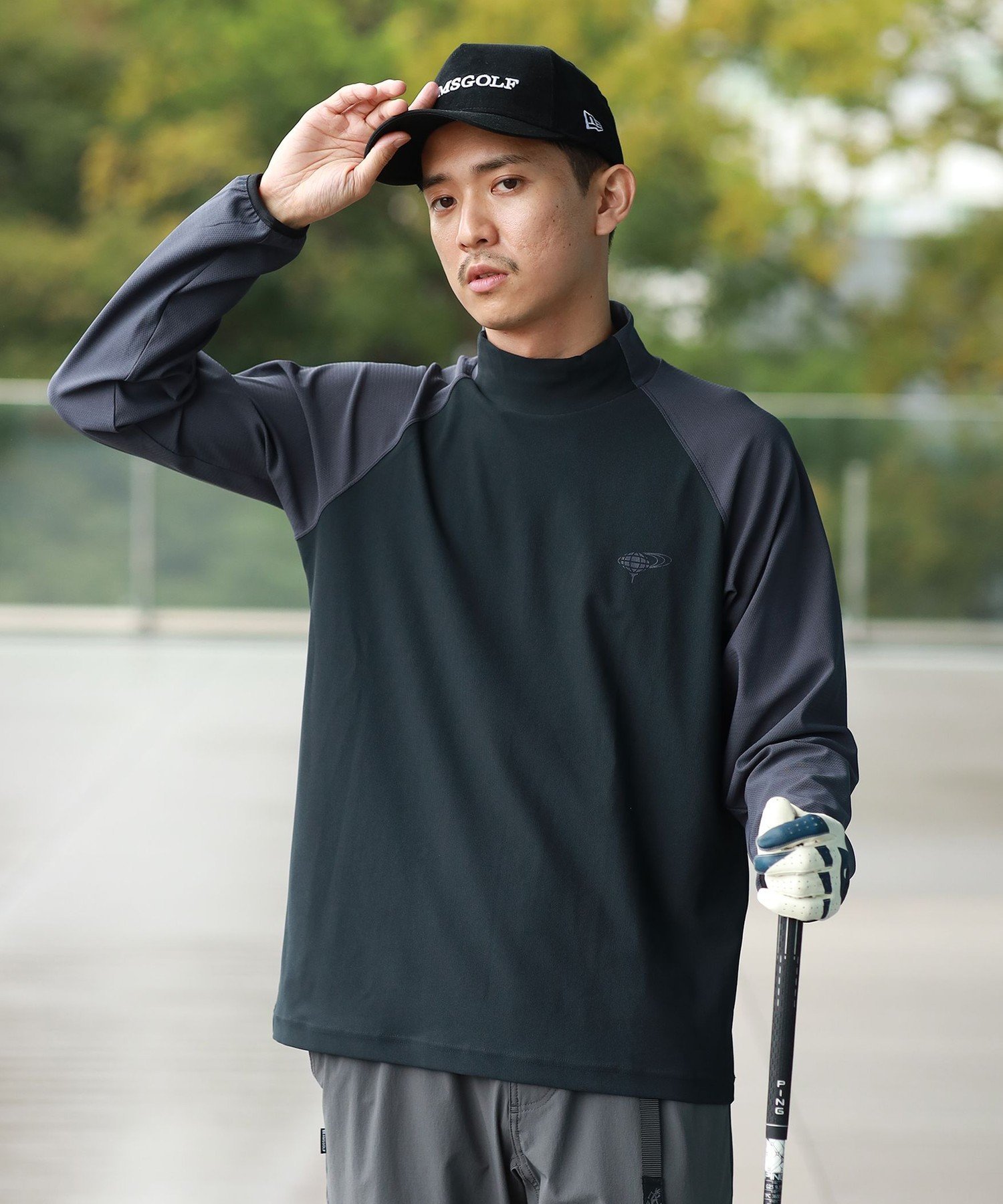 BEAMS GOLF｜ORANGE LABEL / 異素材 ラグラン モックネックシャツ