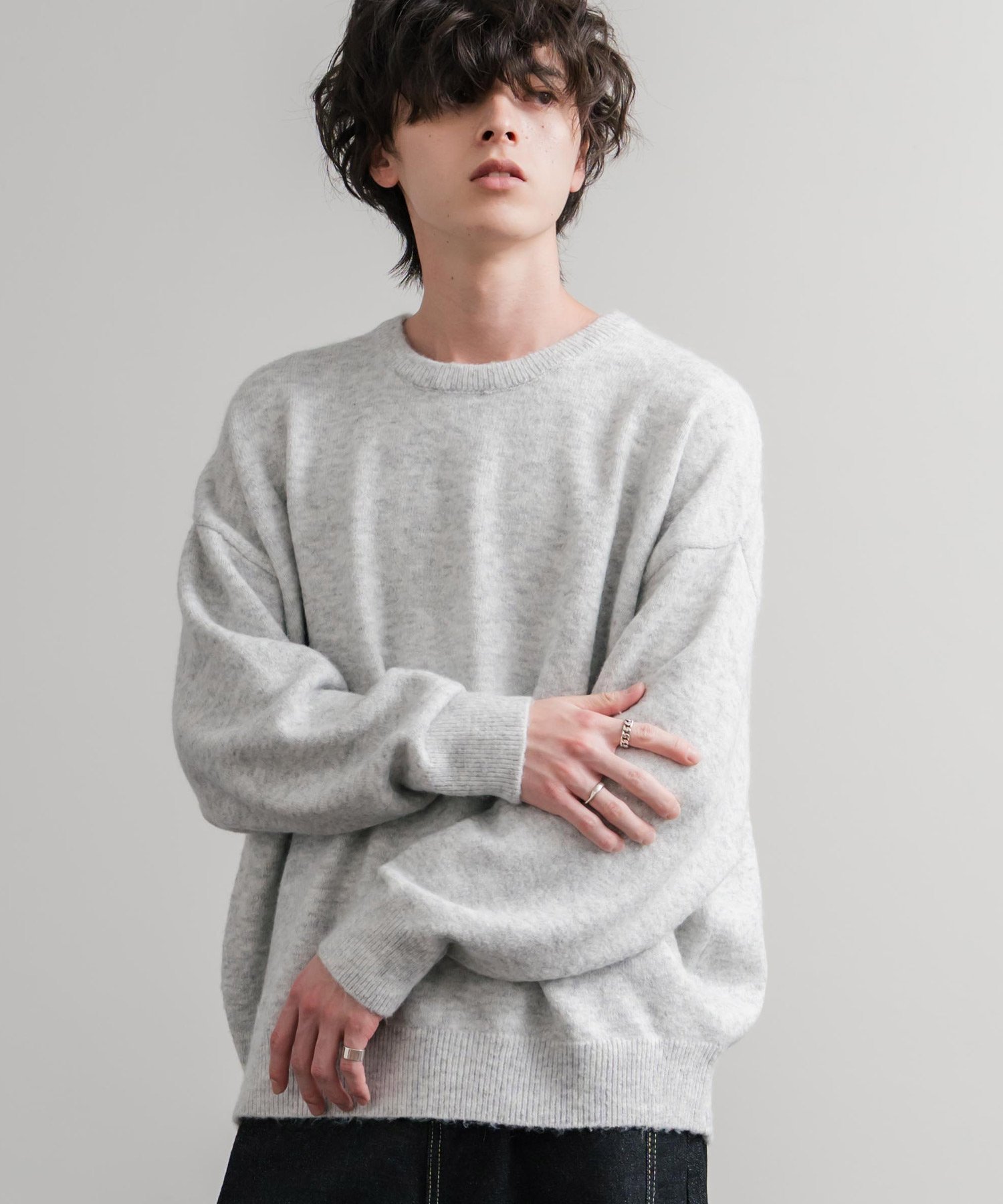 Rocky Monroe｜オーバーサイズ5Gウール混天竺ショート丈クルーネック