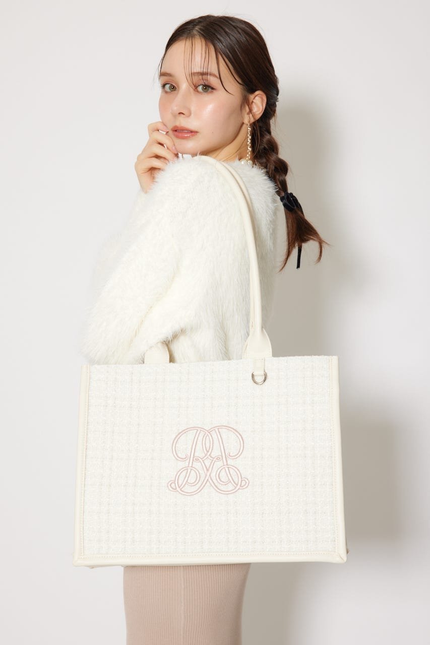 rienda｜WRRロゴツイードトートバッグ | Rakuten Fashion(楽天