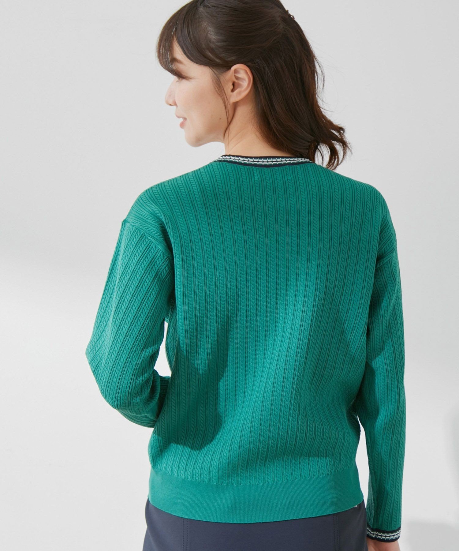 JUN&ROPE'｜ミニケーブル柄プレート使い長袖プルオーバー | Rakuten