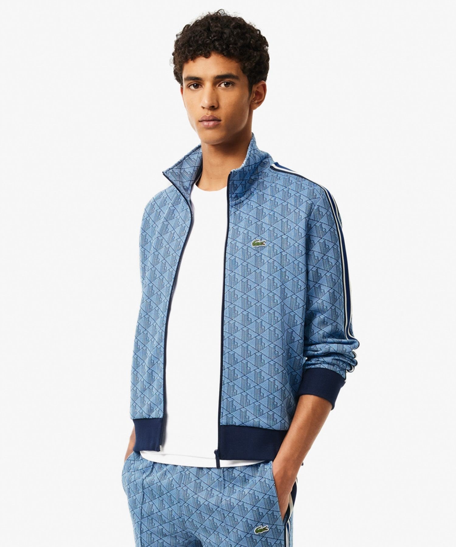 LACOSTE｜モノグラムジャカードトラックジャケット 【セットアップ対応