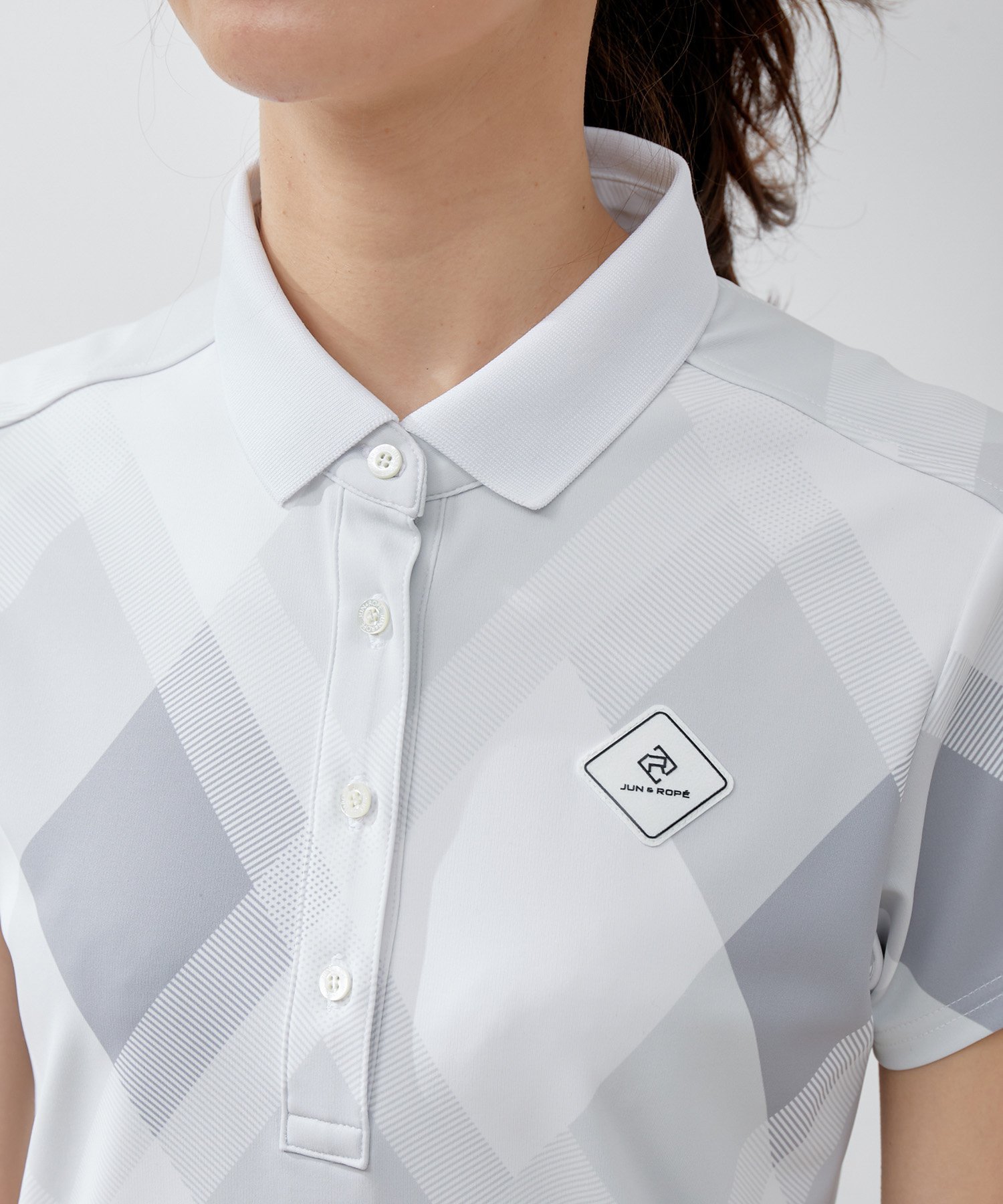 JUN&ROPE'｜【UV】【接触冷感】マルチアーガイル柄ポロ半袖プル