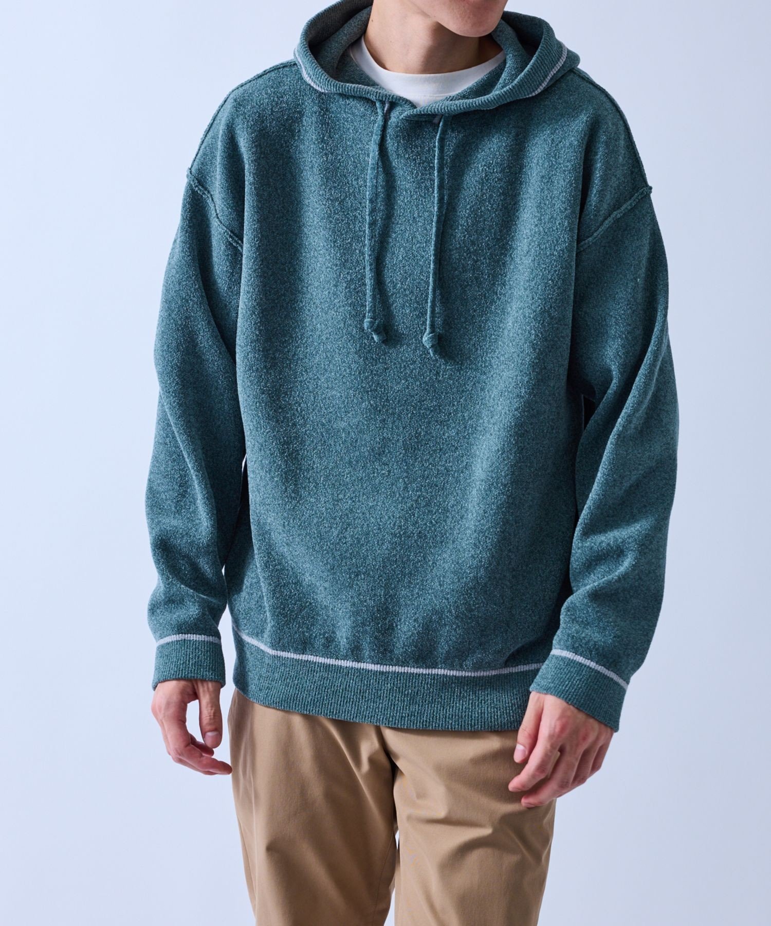 JUN STANDARD PICKS｜コンビモールニットパーカー | Rakuten Fashion