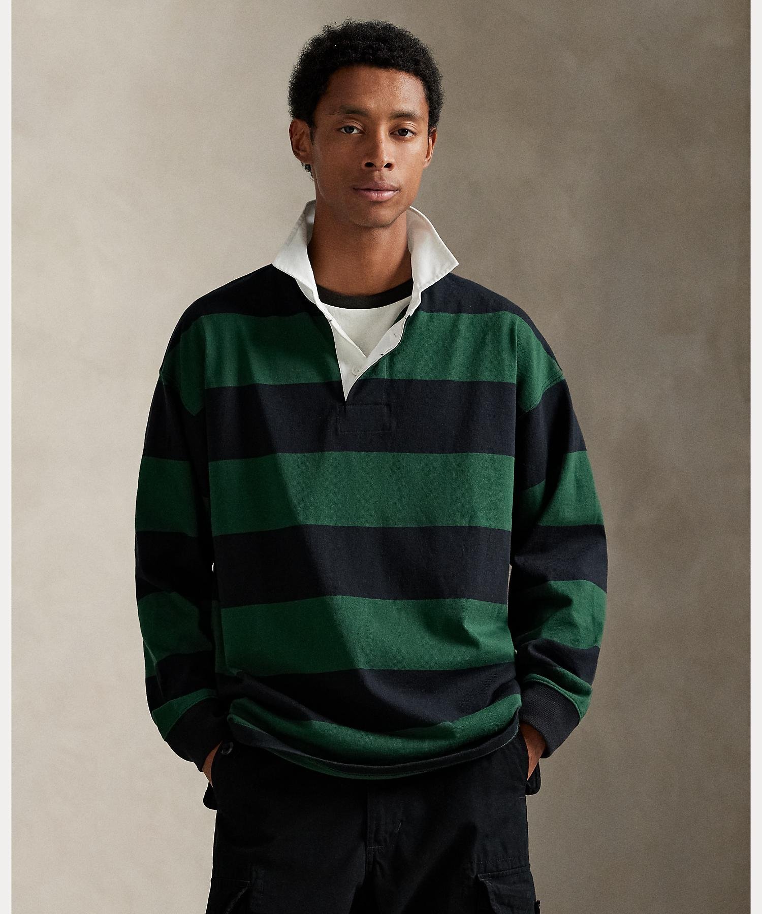 RALPH LAUREN｜ビッグ フィット ストライプド ジャージー ラグビー