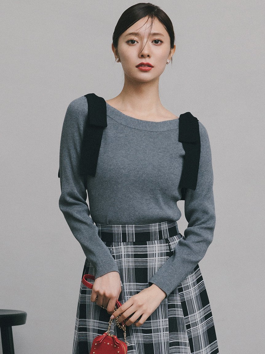 CELFORD｜【ウォッシャブル】ショルダーリボンニットプルオーバー