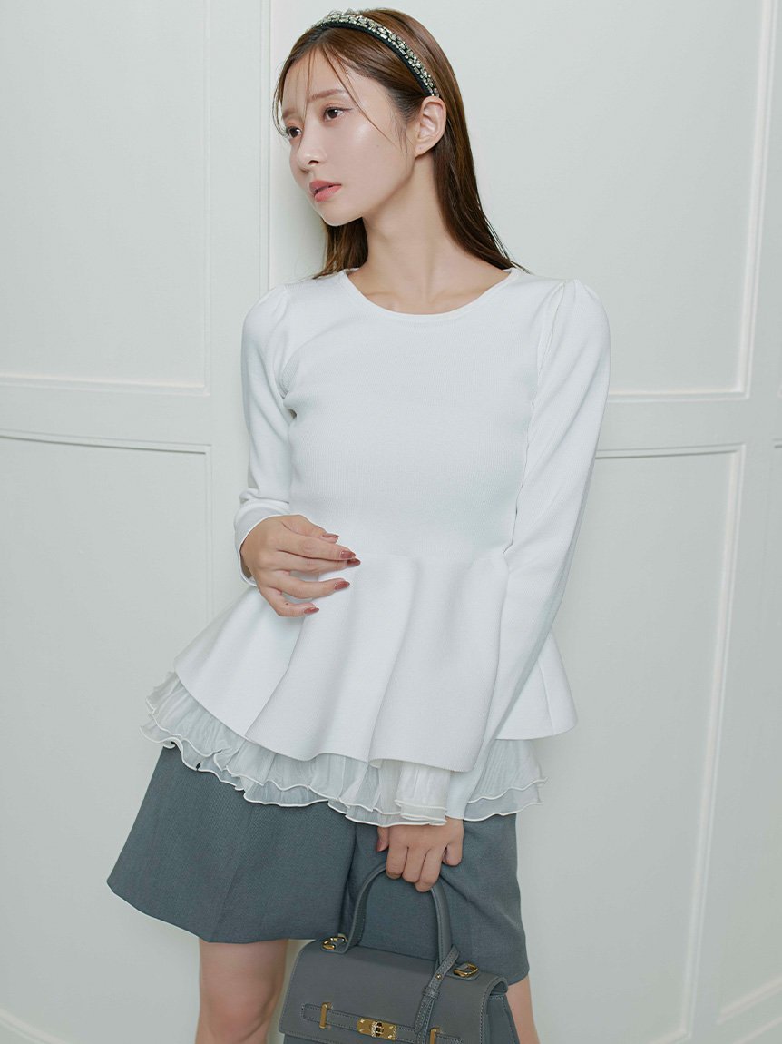 CELFORD｜ペプラムドッキングニットプルオーバー | Rakuten Fashion