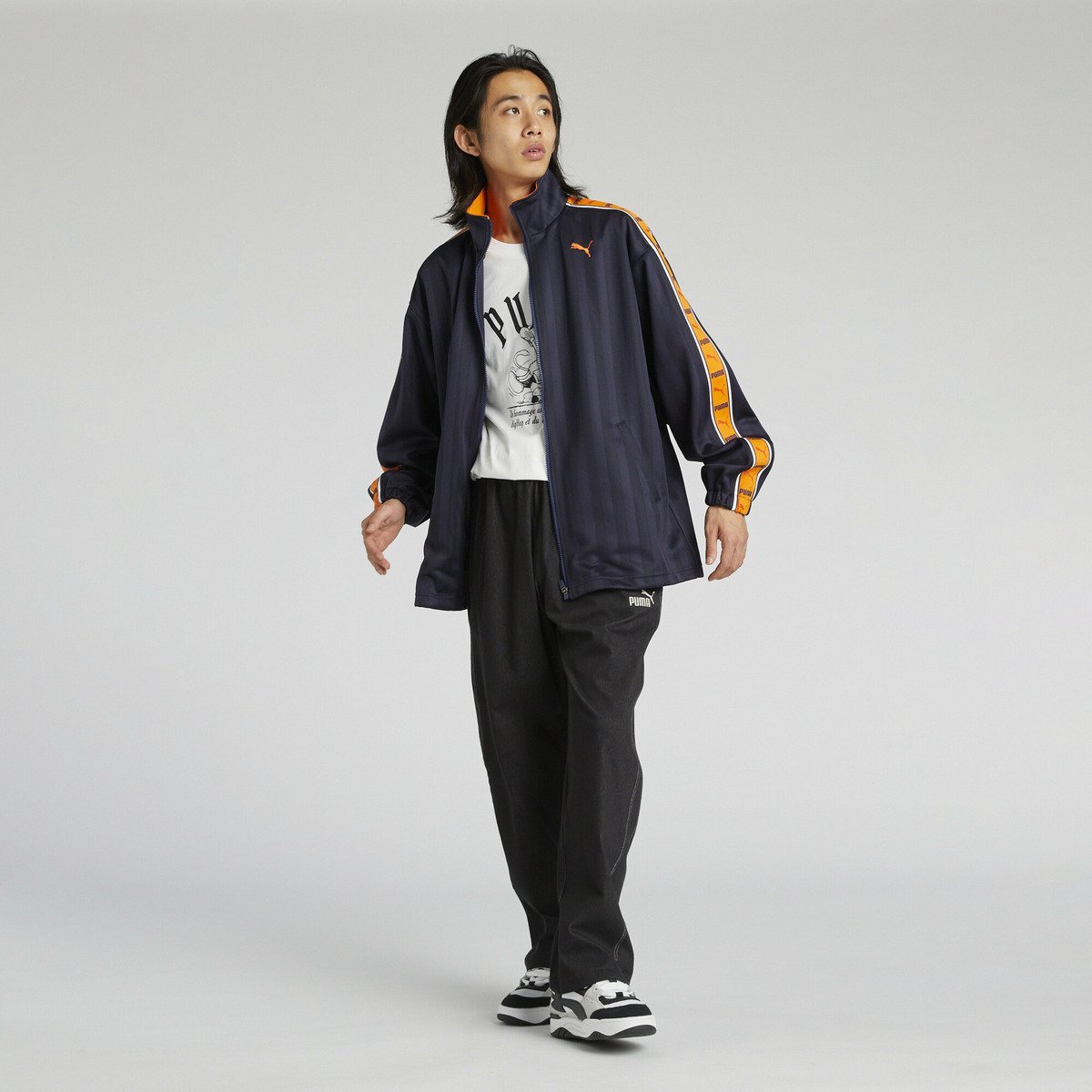 PUMA｜メンズ トレーニング シャドウ ストライプ ニット ジャケット